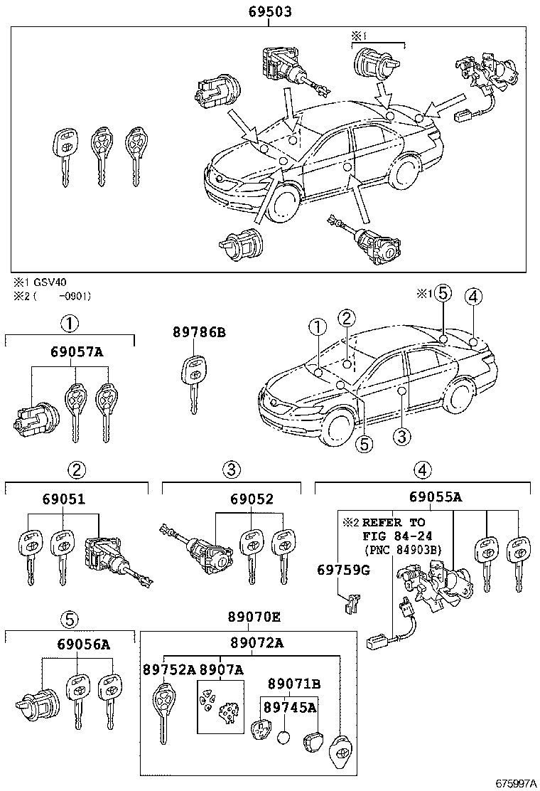  CAMRY |  LOCK CYLINDER SET