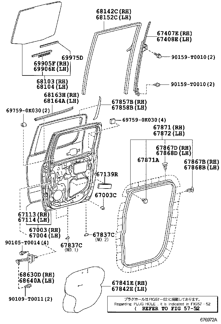  HILUX |  REAR DOOR PANEL GLASS