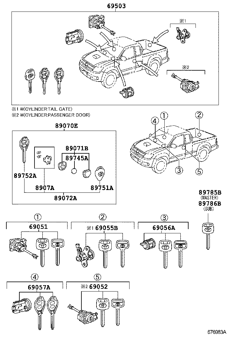  HILUX |  LOCK CYLINDER SET