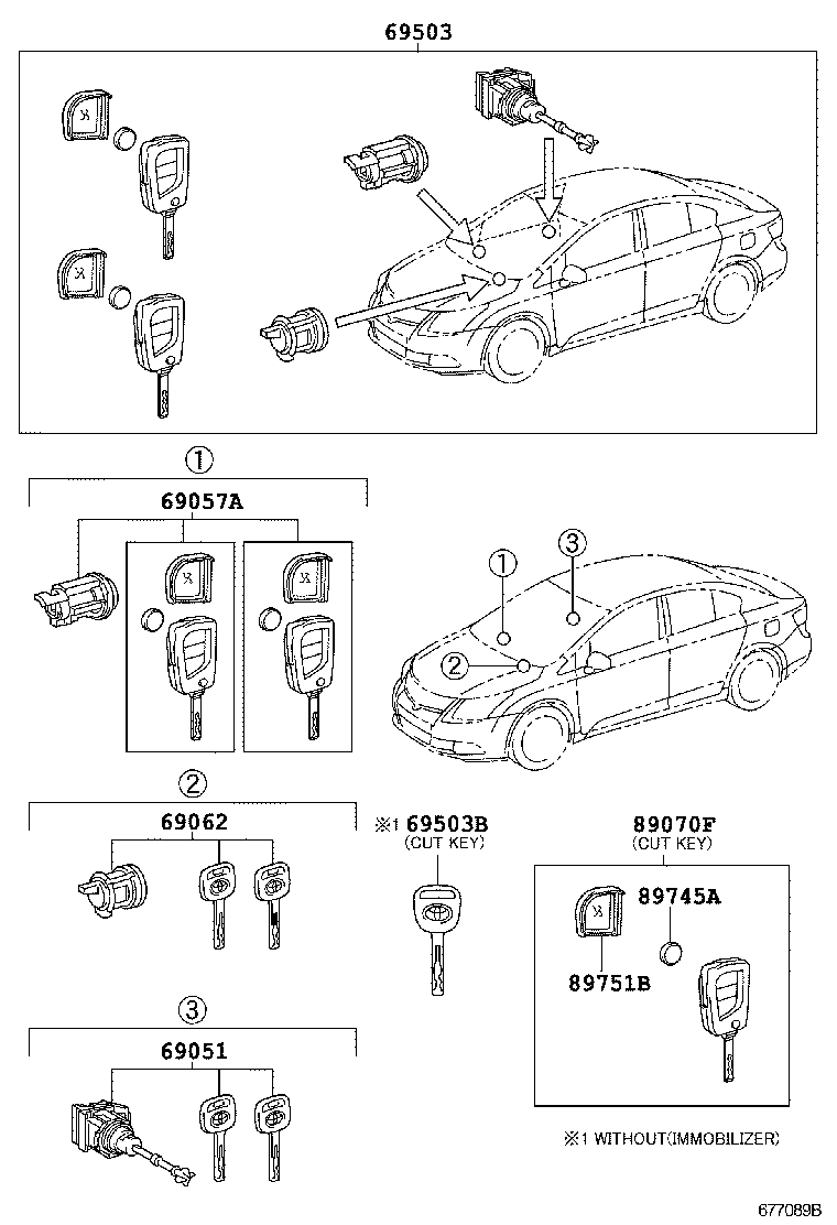 AVENSIS |  LOCK CYLINDER SET