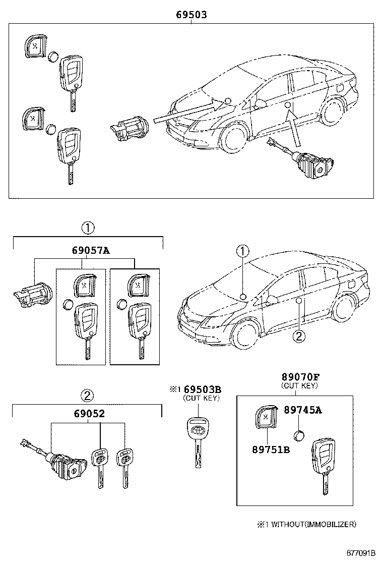  AVENSIS |  LOCK CYLINDER SET