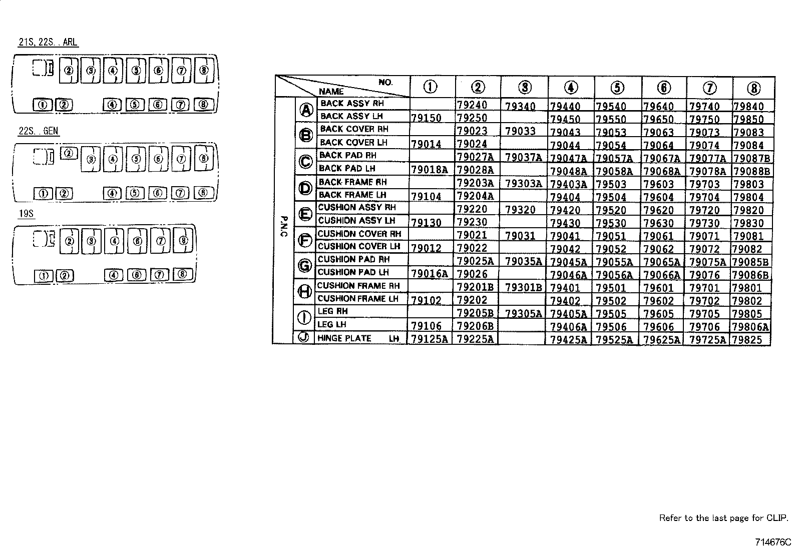  COASTER |  SEAT SEAT TRACK