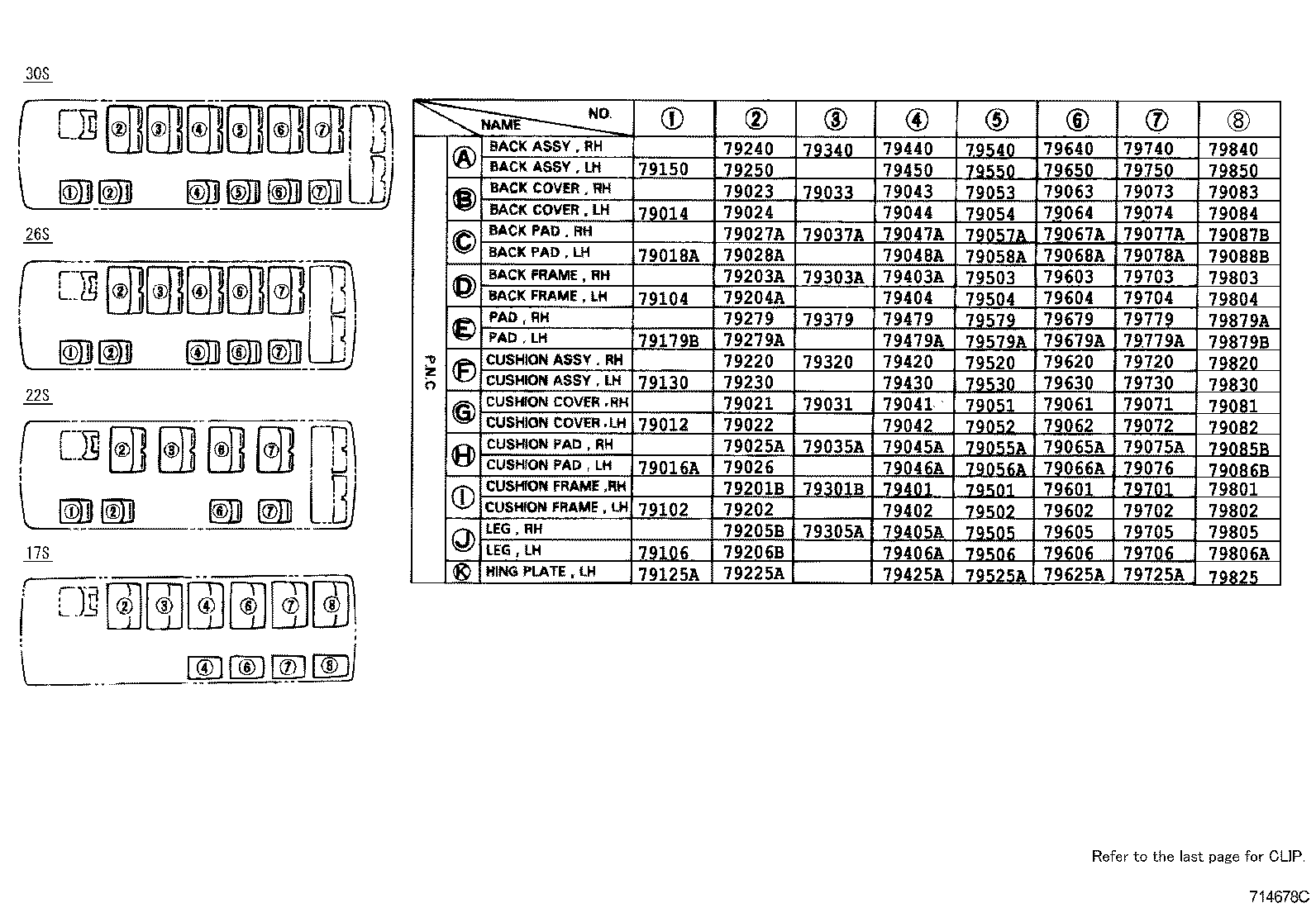  COASTER |  SEAT SEAT TRACK