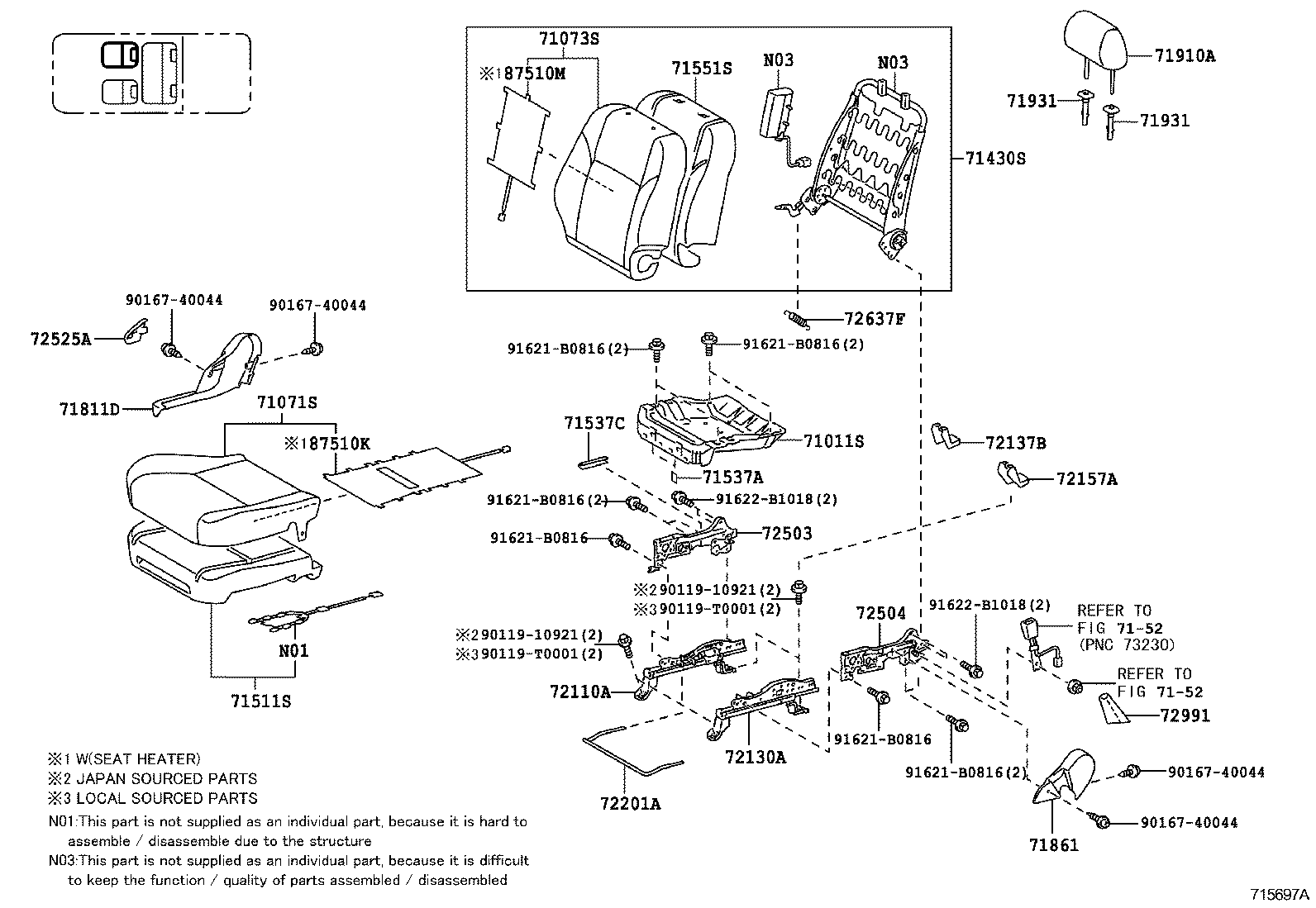  HILUX |  SEAT SEAT TRACK