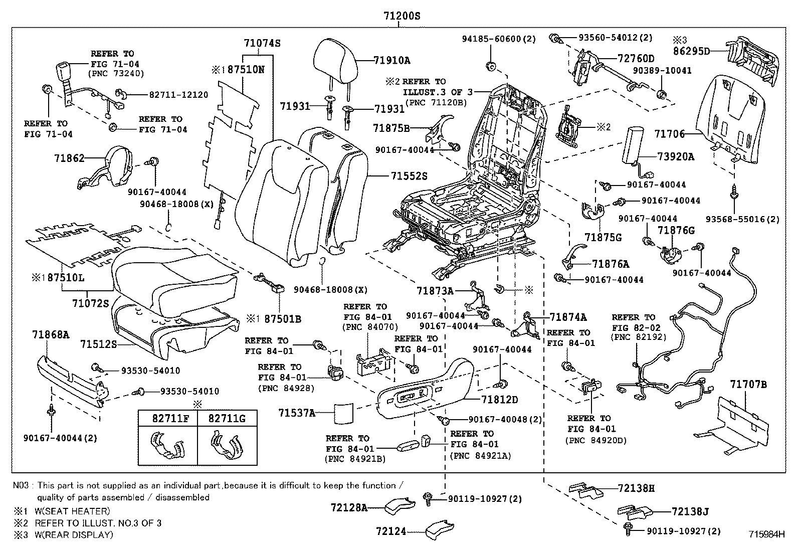  RX270 350 450H |  FRONT SEAT SEAT TRACK