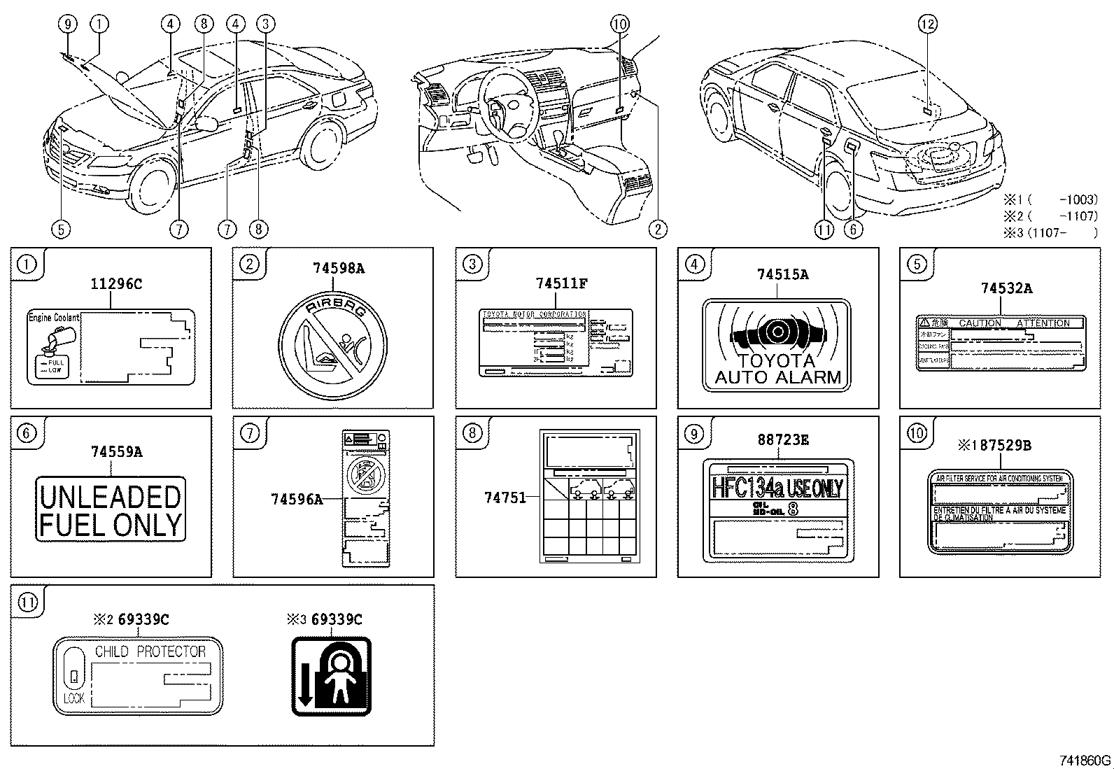  CAMRY |  CAUTION PLATE EXTERIOR INTERIOR