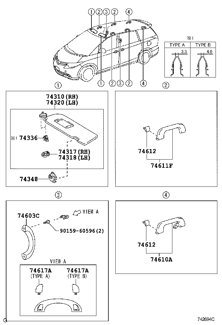  PREVIA TARAGO |  ARMREST VISOR