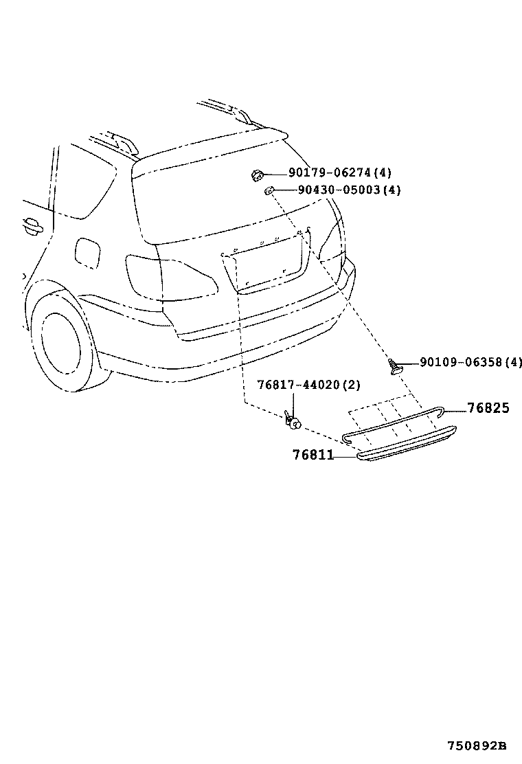  PICNIC AVENSIS VERSO |  REAR MOULDING