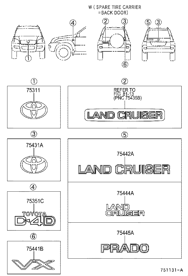  LAND CRUISER 120 |  EMBLEM NAME PLATE