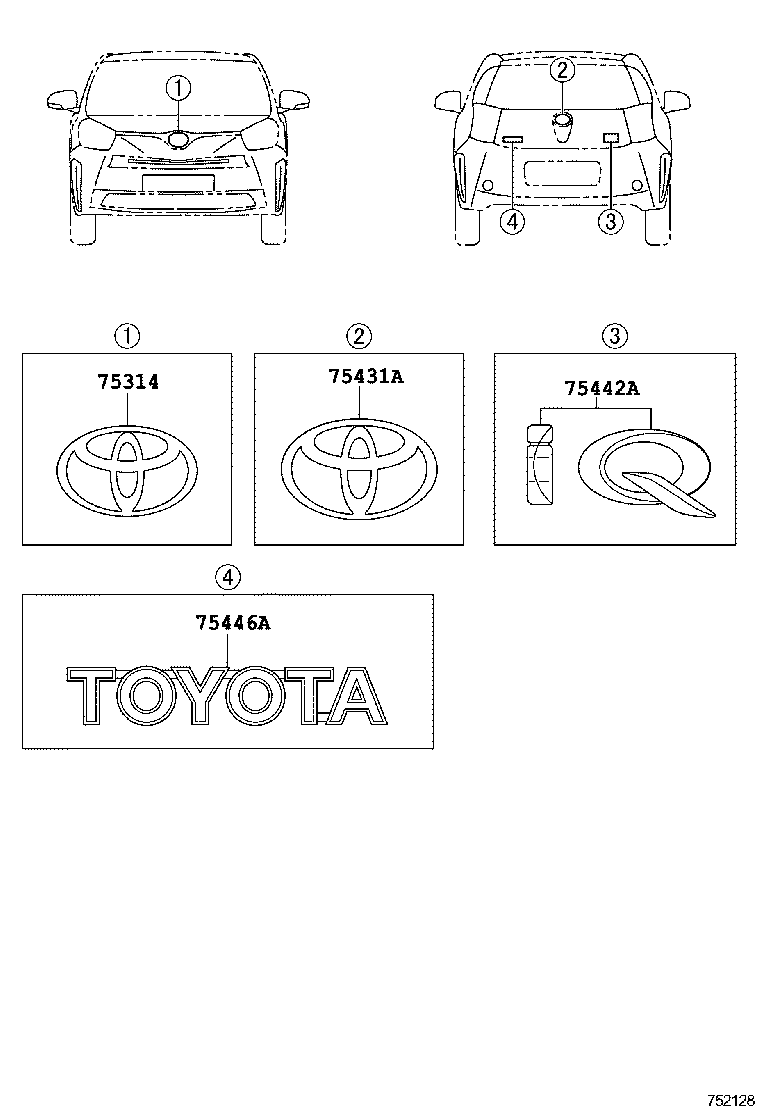  IQ |  EMBLEM NAME PLATE EXTERIOR INTERIOR