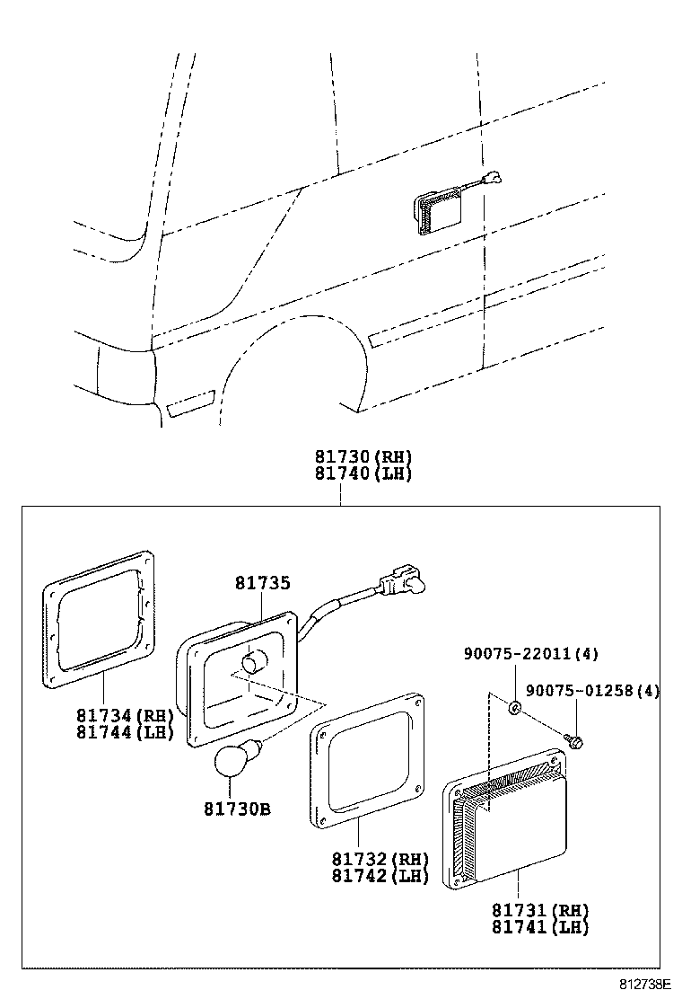  COASTER |  SIDE TURN SIGNAL LAMP OUTER MIRROR LAMP