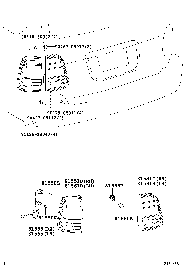  LAND CRUISER 100 |  REAR COMBINATION LAMP