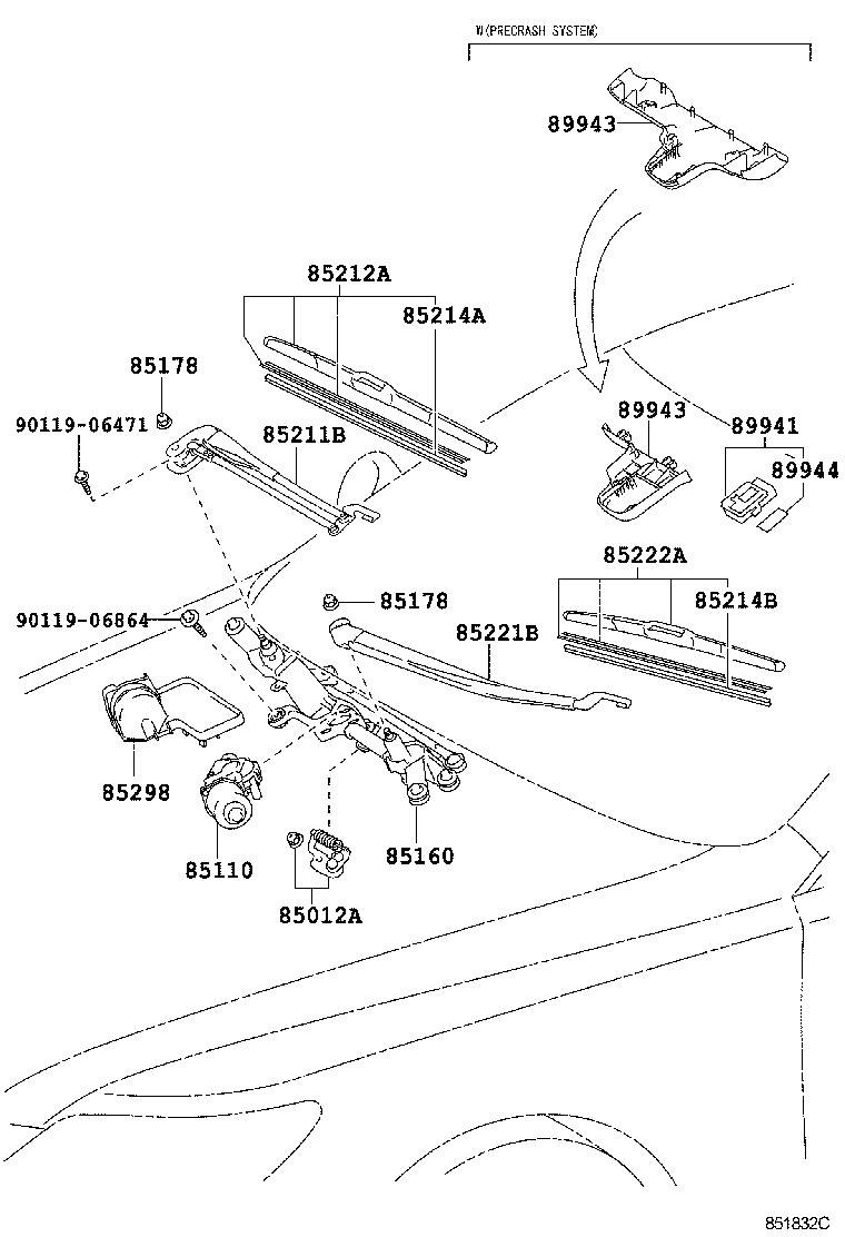  LS460 460L |  WINDSHIELD WIPER