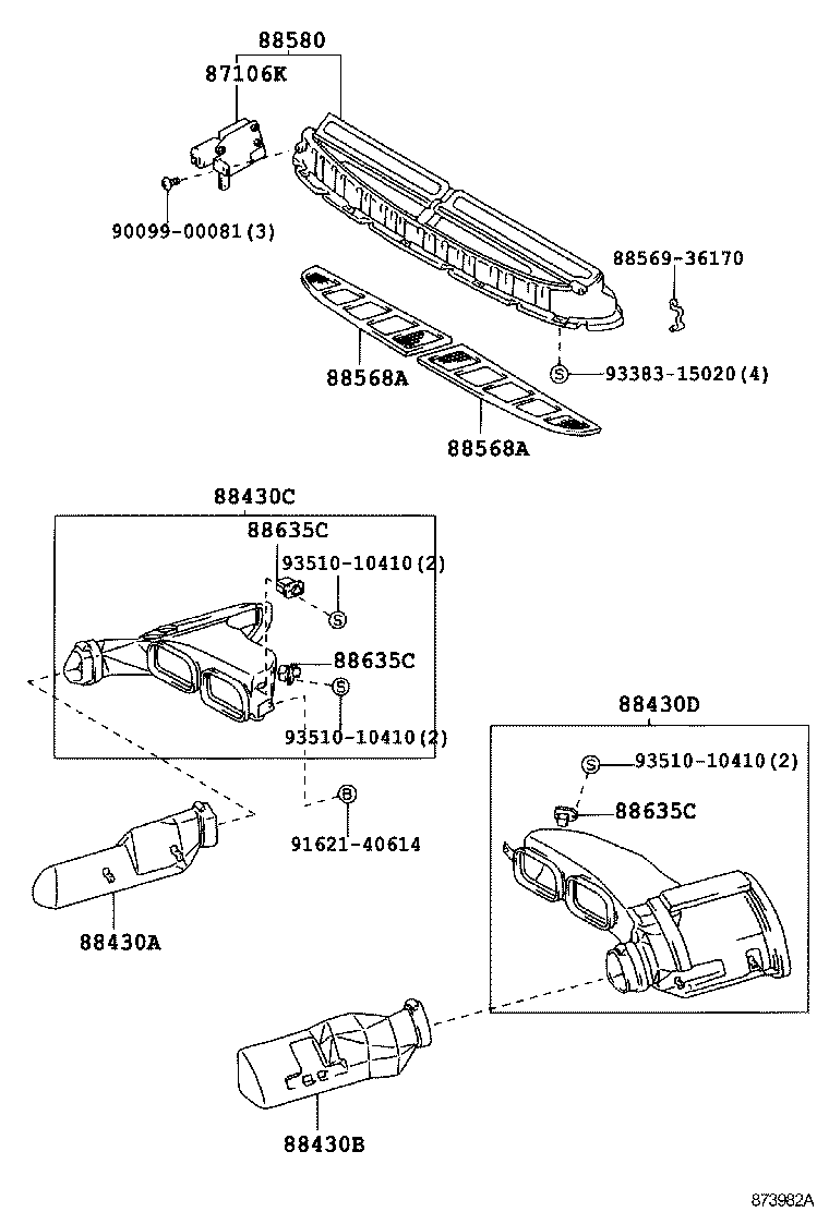  COASTER |  HEATING AIR CONDITIONING CONTROL AIR DUCT