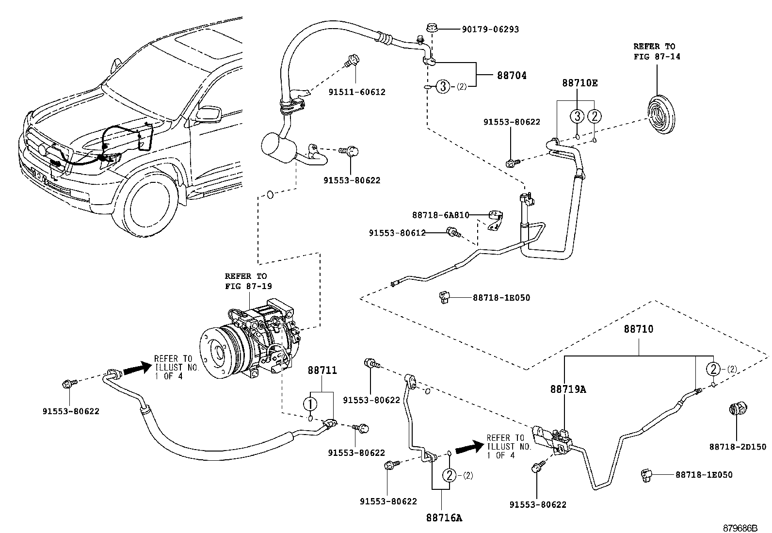  LAND CRUISER 200 202 |  HEATING AIR CONDITIONING COOLER PIPING