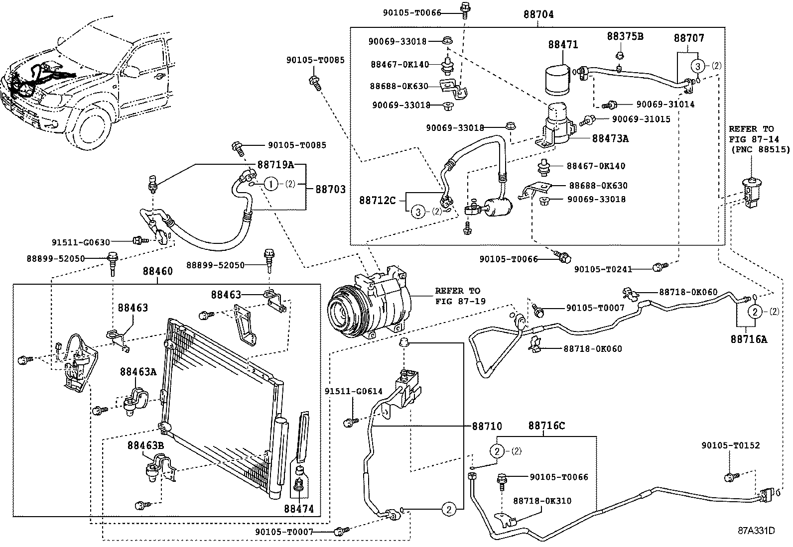  HILUX |  HEATING AIR CONDITIONING COOLER PIPING