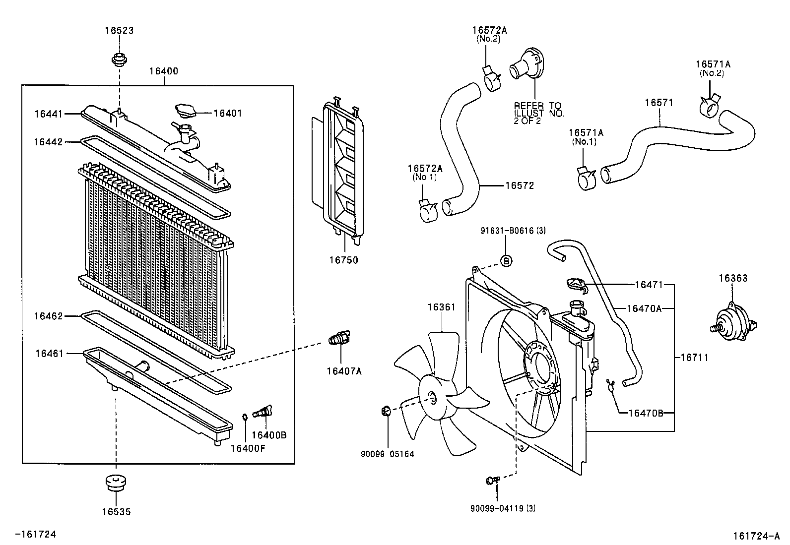  YARIS ECHO VERSO |  RADIATOR WATER OUTLET