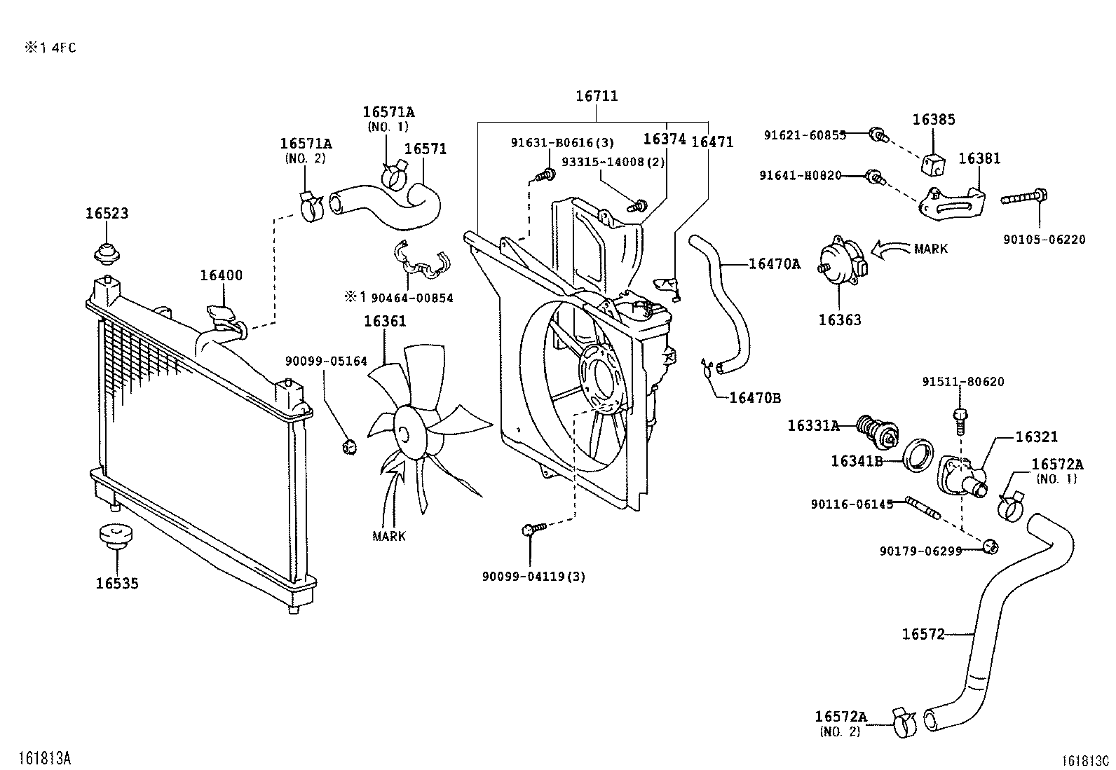  YARIS FRP |  RADIATOR WATER OUTLET