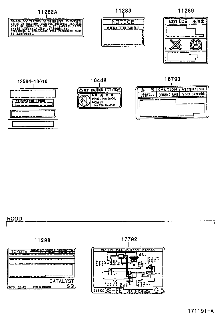  RAV4 |  CAUTION PLATE NAME PLATE ENGINE