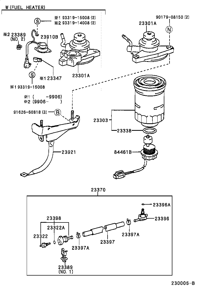 TOYOTA LAND CRUISER 90KDJ90RGJMNYW TOOLENGINEFUEL FUEL FILTER