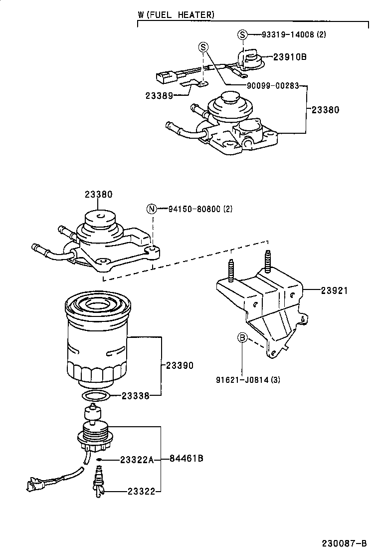 TOYOTA LAND CRUISER 100HDJ100RGNPEZW TOOLENGINEFUEL FUEL FILTER
