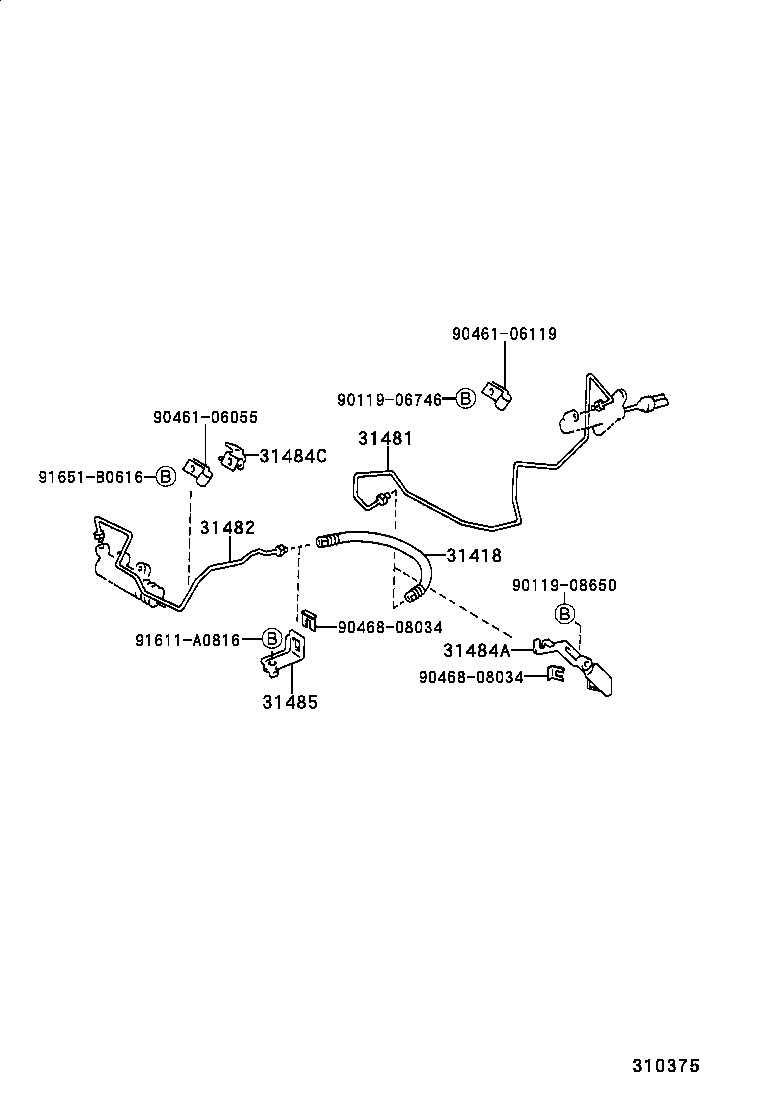  AVENSIS |  CLUTCH PEDAL FLEXIBLE HOSE