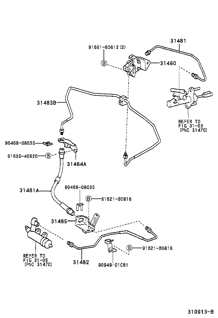 YARIS ECHO VERSO |  CLUTCH PEDAL FLEXIBLE HOSE