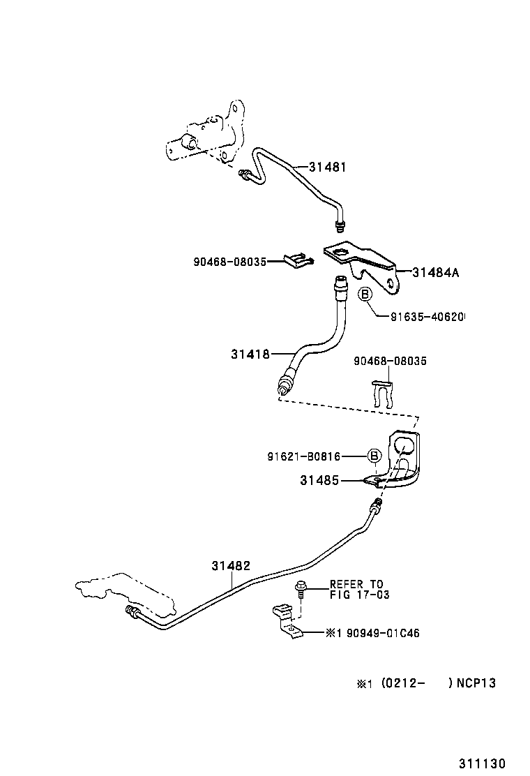  YARIS JPP |  CLUTCH PEDAL FLEXIBLE HOSE