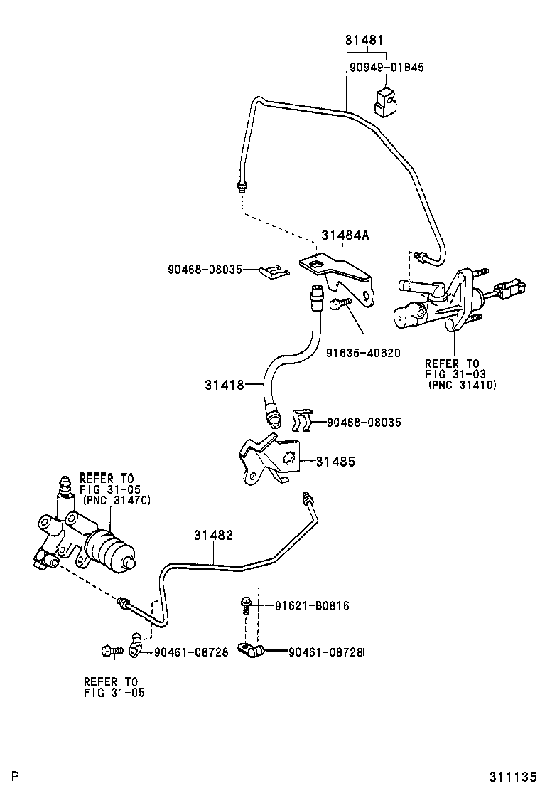  YARIS FRP |  CLUTCH PEDAL FLEXIBLE HOSE