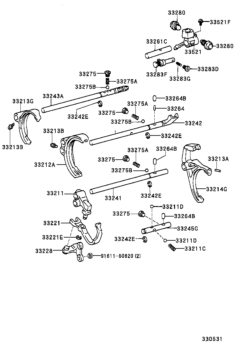  HILUX JPP |  GEAR SHIFT FORK LEVER SHAFT MTM