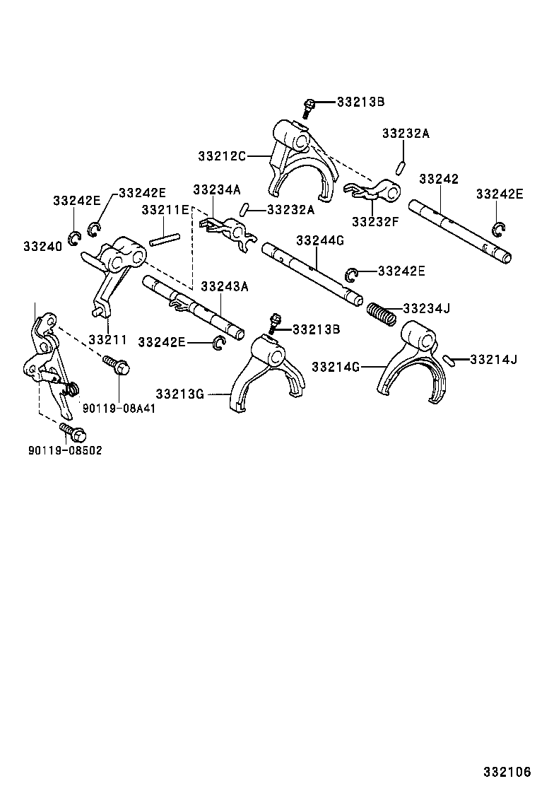  YARIS FRP |  GEAR SHIFT FORK LEVER SHAFT MTM