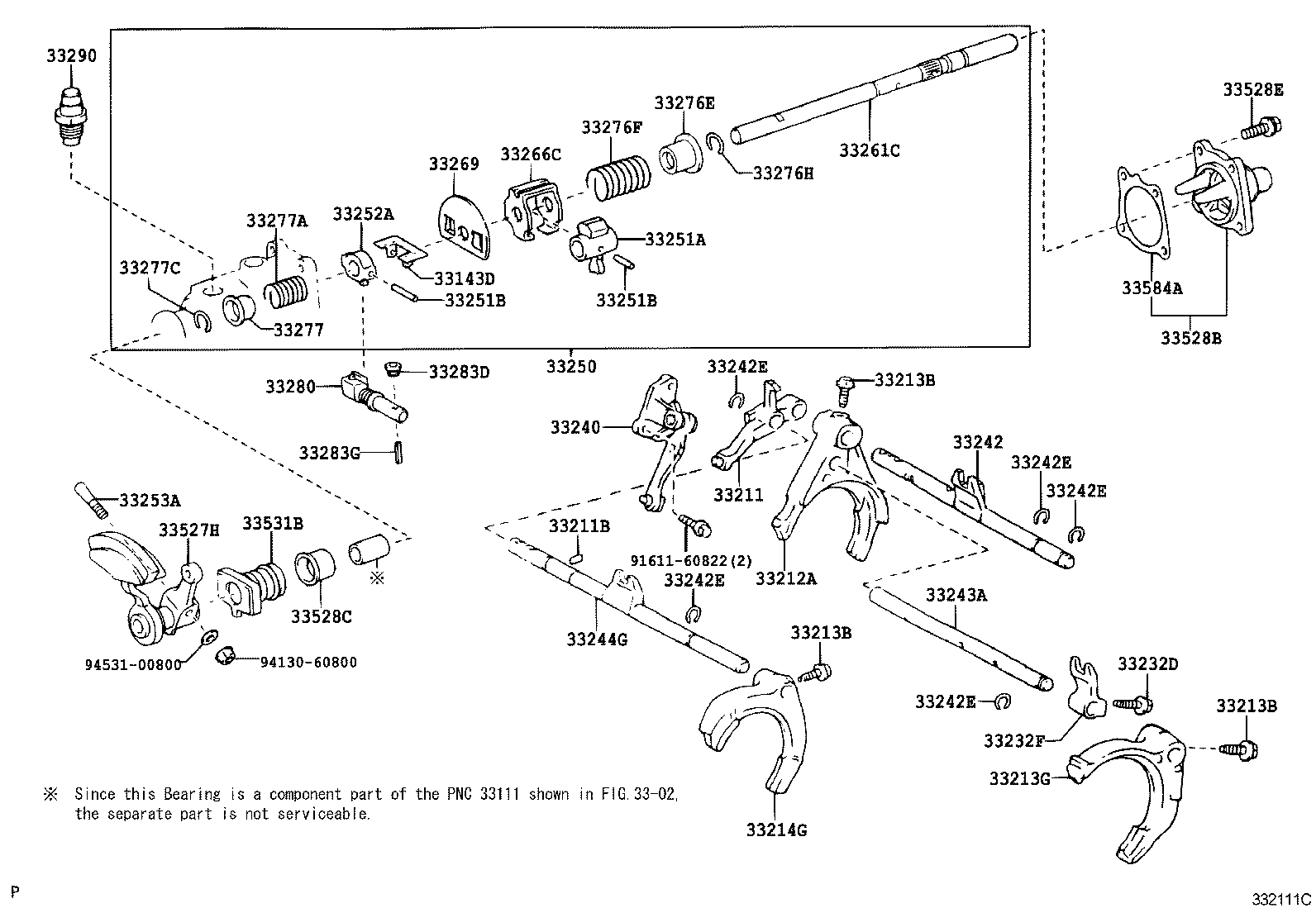  RAV4 |  GEAR SHIFT FORK LEVER SHAFT MTM