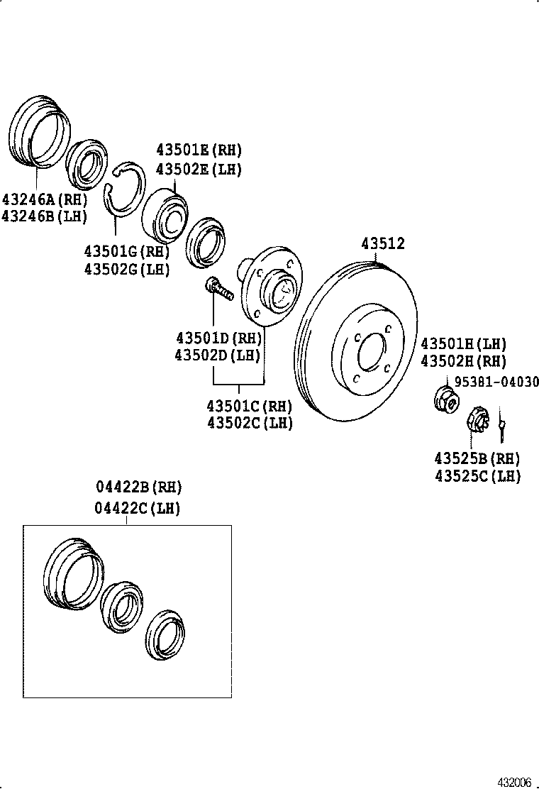  COROLLA HB LB |  FRONT AXLE HUB