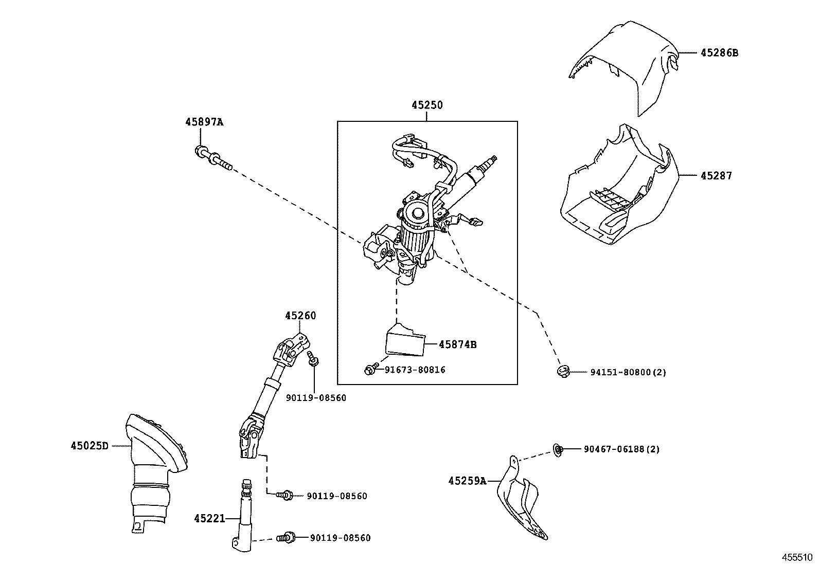  PRIUS PLUG IN HBD |  STEERING COLUMN SHAFT