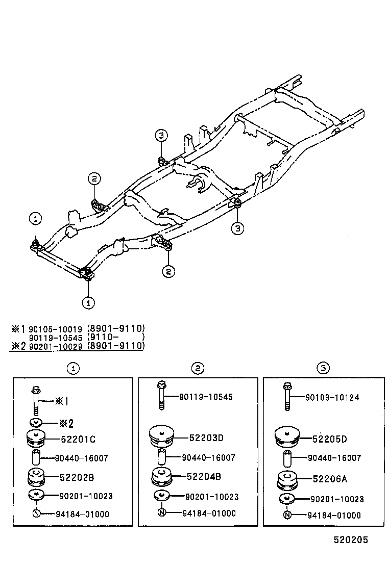  HILUX VWP |  CAB MOUNTING BODY MOUNTING