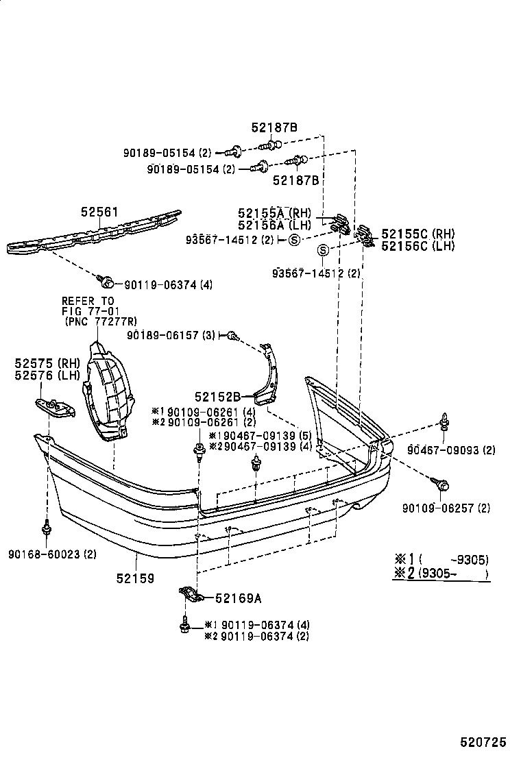  CARINA E UKP |  REAR BUMPER BUMPER STAY