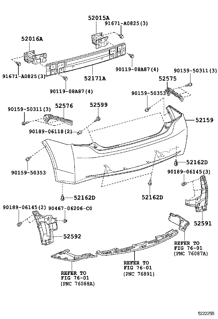  PRIUS PLUG IN HBD |  REAR BUMPER BUMPER STAY