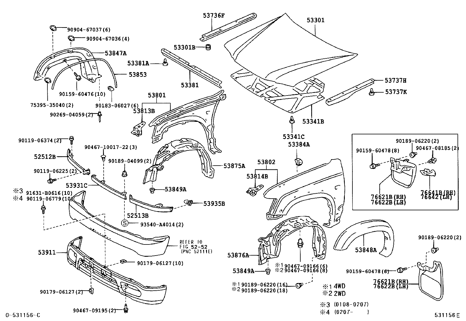  HILUX |  HOOD FRONT FENDER