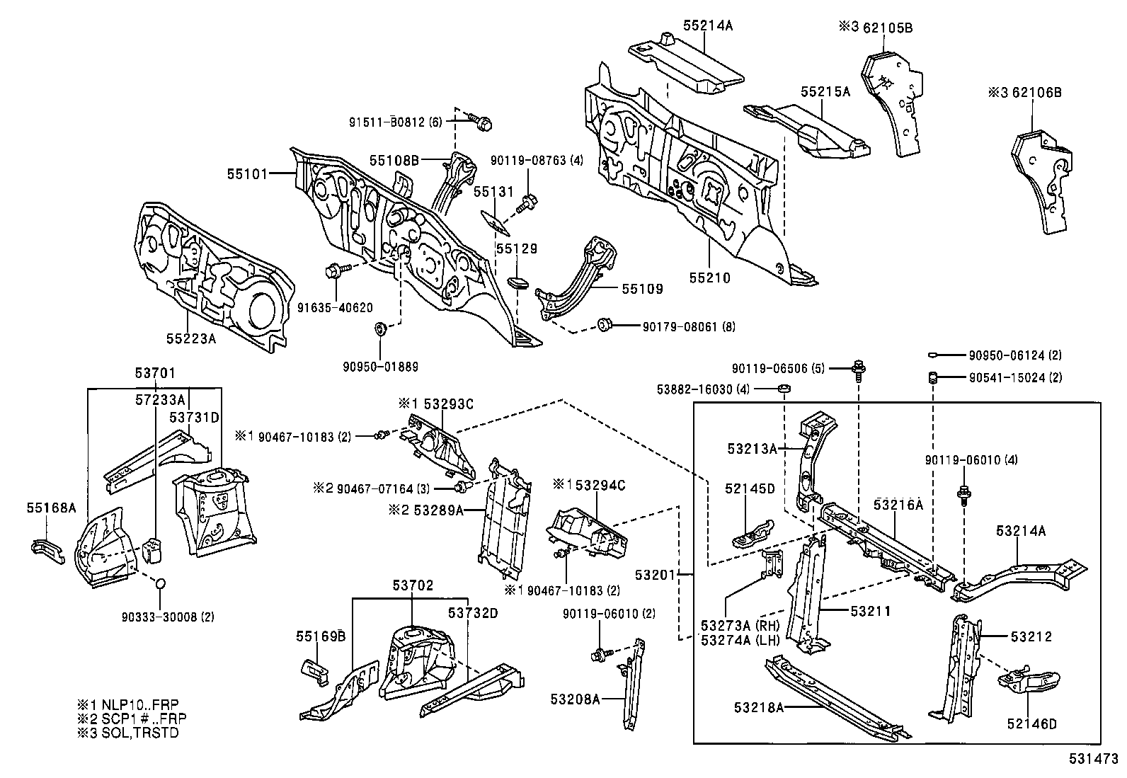  YARIS FRP |  FRONT FENDER APRON DASH PANEL