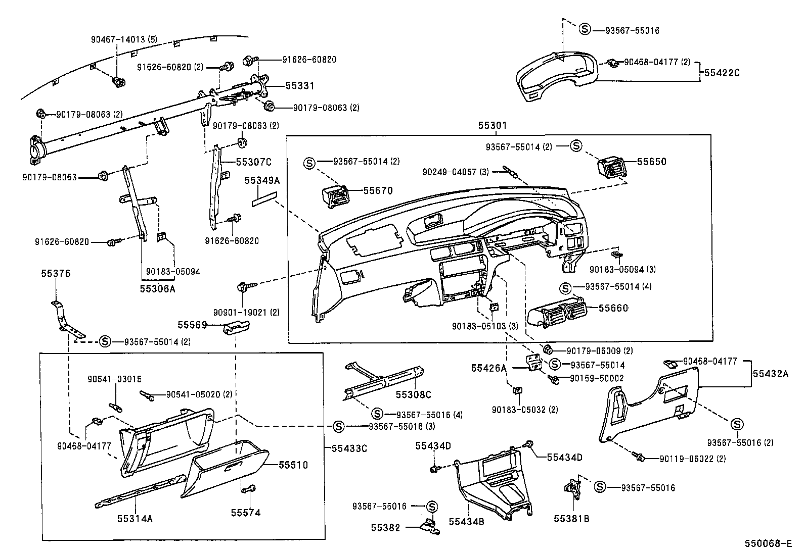  PASEO |  INSTRUMENT PANEL GLOVE COMPARTMENT