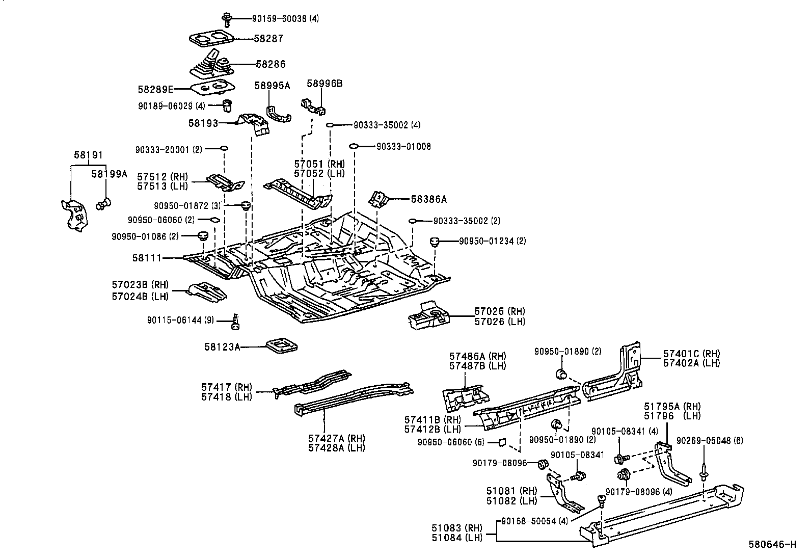  HILUX |  FRONT FLOOR PANEL FRONT FLOOR MEMBER