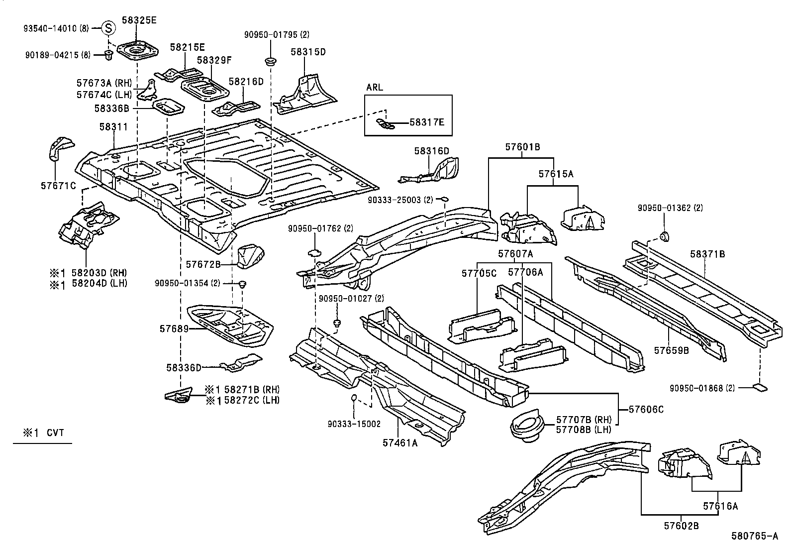  RAV4 |  REAR FLOOR PANEL REAR FLOOR MEMBER