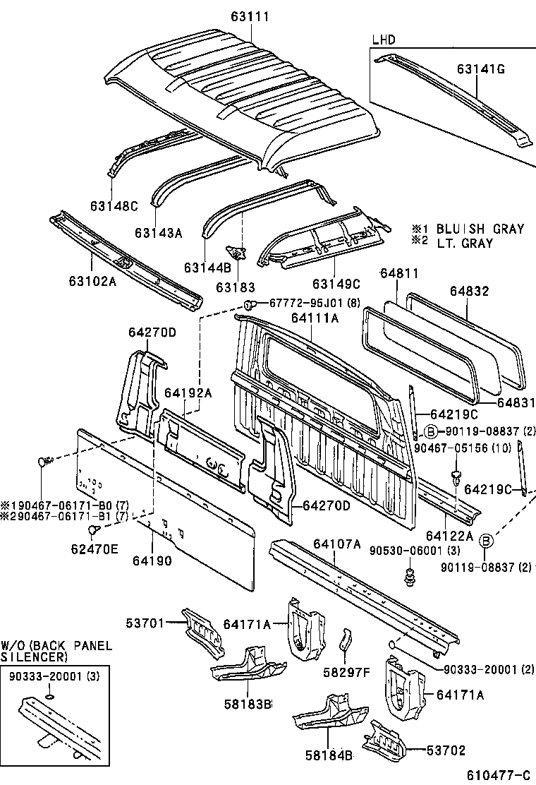  DYNA200 |  ROOF PANEL BACK PANEL