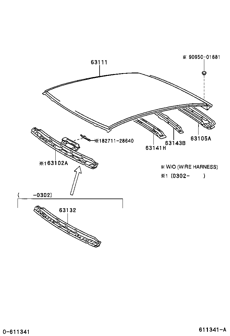  YARIS FRP |  ROOF PANEL BACK WINDOW GLASS