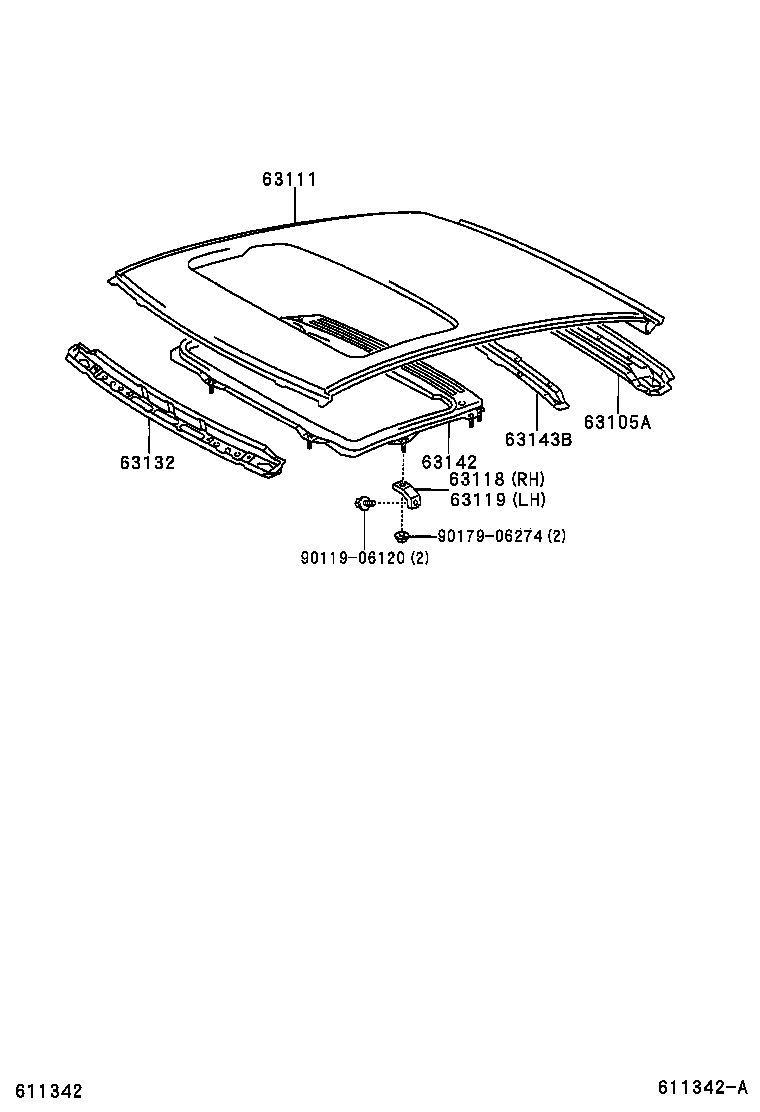  YARIS FRP |  ROOF PANEL BACK WINDOW GLASS