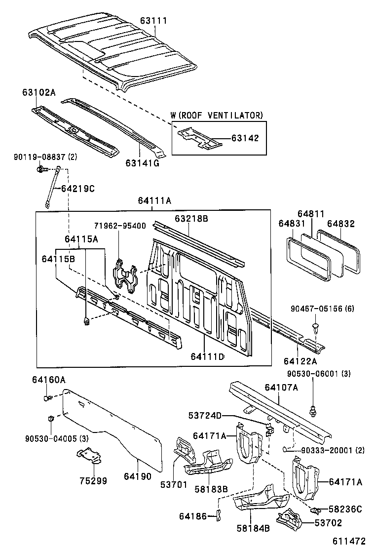  DYNA 100 |  ROOF PANEL BACK PANEL