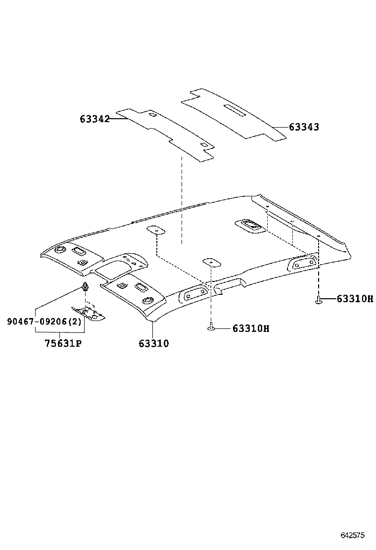  PRIUS PLUG IN HBD |  ROOF HEADLINING SILENCER PAD
