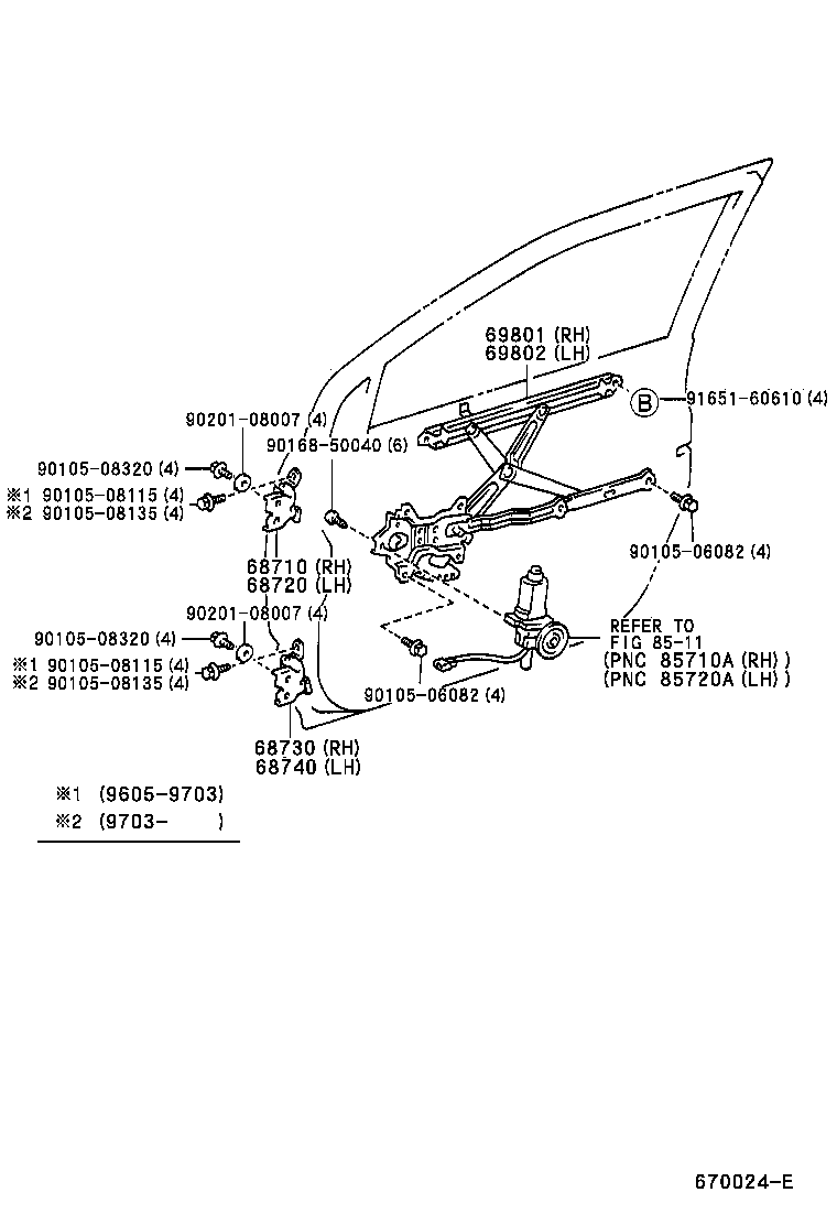  PICNIC |  FRONT DOOR WINDOW REGULATOR HINGE
