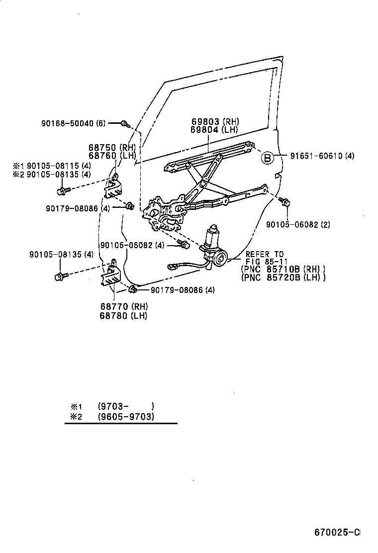  PICNIC |  REAR DOOR WINDOW REGULATOR HINGE