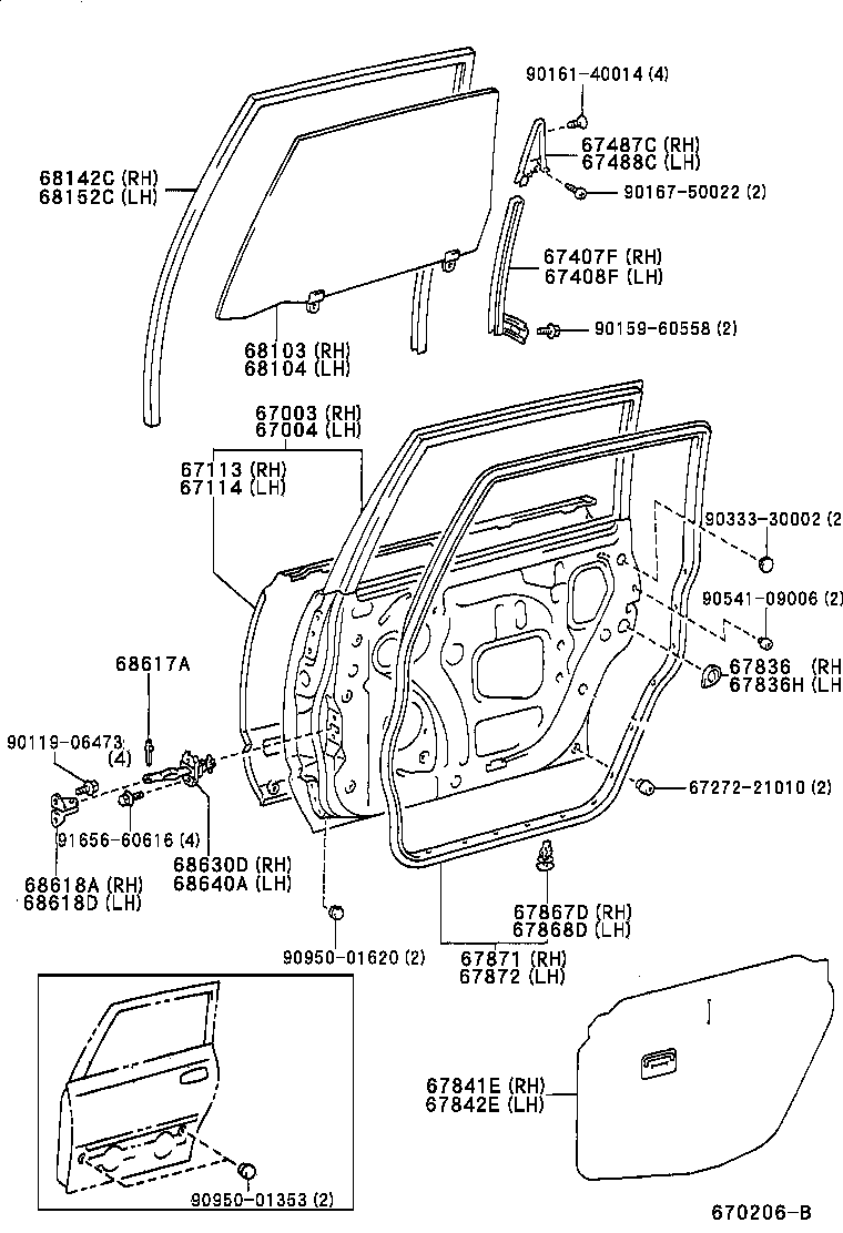  PICNIC |  REAR DOOR PANEL GLASS